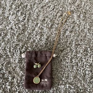 Coach Necklace and Earrings
